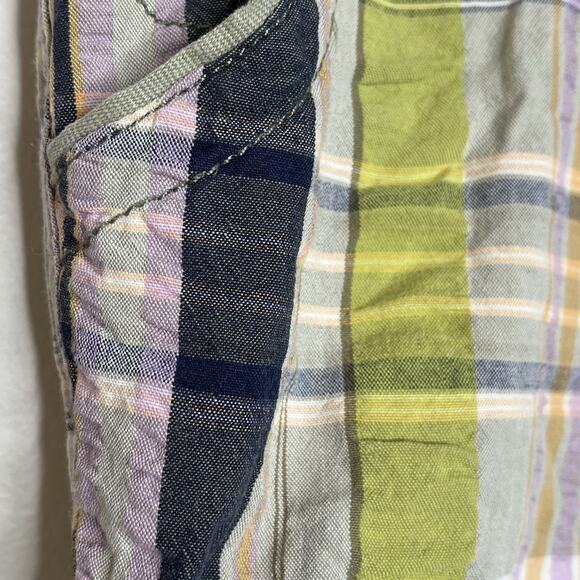 Womens Y2K Mossimo Madras Plaid Bermuda Shorts Size 9 Preppy Low Rise Multicolor - Picture 7 of 8